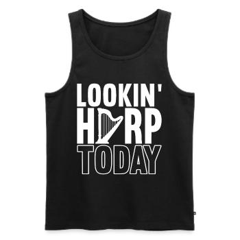 Harfe Design Für Harfenspieler - Männer Premium Bio Tank Top - Schwarz - Vorne - Michal (187cm)