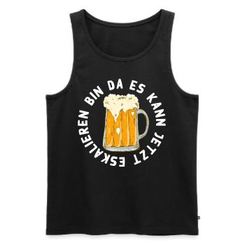 Es Kann Eskalieren Lustiges Bier Design - Männer Premium Bio Tank Top - Schwarz - Vorne - Michal (187cm)