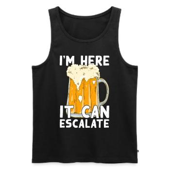 Es Kann Eskalieren Für Begeisterte Biertrinker - Männer Premium Bio Tank Top - Schwarz - Vorne - Michal (187cm)