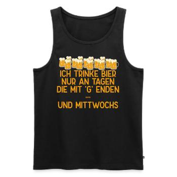 Drinking on weekdays for avid beer drinkers - Men's Premium Organic Tank Top - black - Front - Michal (187cm)
