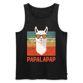 Funny Llama Dad Perfect Father's Day Design - Men's Premium Organic Tank Top - black - Front - AI Model Male 178 light (178cm)