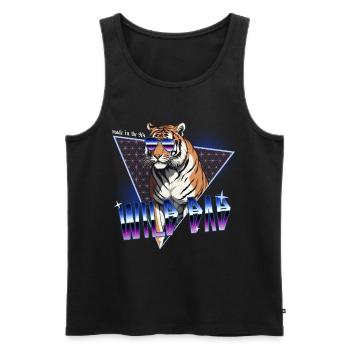 Wild Dad Aus Den 80er Perfekter Style - Männer Premium Bio Tank Top - Schwarz - Vorne - Michal (187cm)