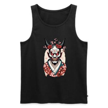 Oni Démons Masque Japon Culture Esthétique Design - Débardeur bio Premium Homme - noir - Devant - Michal (187cm)