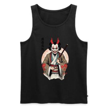 Oni Démoniaque Masque Samouraï Japon Culture Esthétique - Débardeur bio Premium Homme - noir - Devant - Michal (187cm)