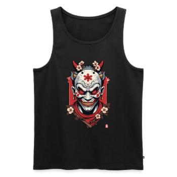 Oni Demon Mask Samurai Japanese Spirit - Men's Premium Organic Tank Top - black - Front - AI Model Male 178 light (178cm)