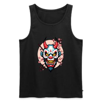 Oni Dämonen Maske Samurai Japanischer Geist - Männer Premium Bio Tank Top - Schwarz - Vorne - Michal (187cm)