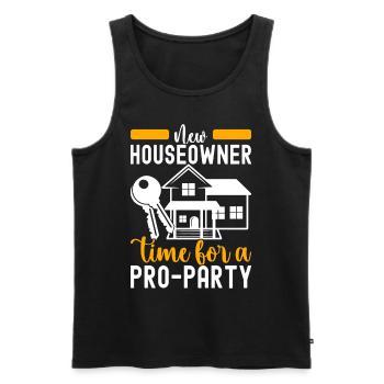 Hausbesitzer Einweihungsparty - Männer Premium Bio Tank Top - Schwarz - Vorne - Michal (187cm)