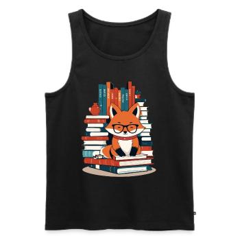 Niedlicher Buch Liebhaber Lustiges Bücher Design - Männer Premium Bio Tank Top - Schwarz - Vorne - Michal (187cm)