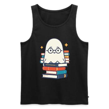 Style d’amoureux des livres Design livresque mignon - Débardeur bio Premium Homme - noir - Devant - Michal (187cm)