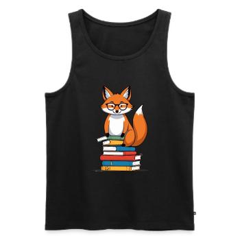 Cute Book Lover Funny Books Design - Men's Premium Organic Tank Top - black - Front - Michal (187cm)
