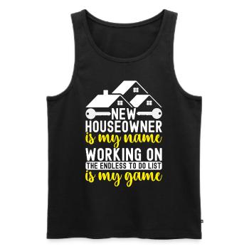 Hausbesitzer Einweihungsparty - Männer Premium Bio Tank Top - Schwarz - Vorne - Michal (187cm)