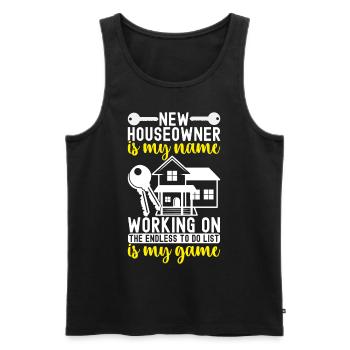 Hausbesitzer Einweihungsparty - Männer Premium Bio Tank Top - Schwarz - Vorne - Michal (187cm)