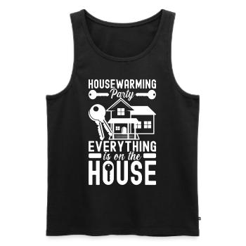 Hausbesitzer Einweihungsparty - Männer Premium Bio Tank Top - Schwarz - Vorne - Michal (187cm)