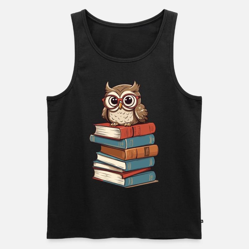 Bøger Ugle til ugleelskere og bogorme - Herre Premium økologisk tanktop - sort