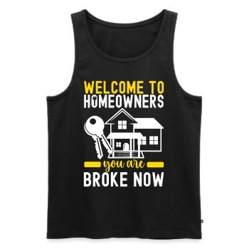 Hausbesitzer Einweihungsparty - Männer Premium Bio Tank Top - Schwarz - Vorne - Michal (187cm)