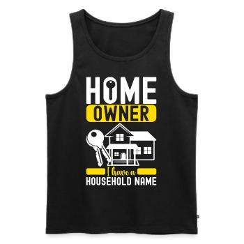 Hausbesitzer Einweihungsparty - Männer Premium Bio Tank Top - Schwarz - Vorne - Michal (187cm)