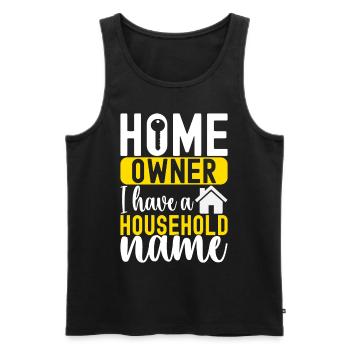 Hausbesitzer Einweihungsparty - Männer Premium Bio Tank Top - Schwarz - Vorne - Michal (187cm)