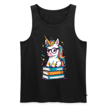 Einhorn Fantasie Geschichten Süßer Einhorn - Männer Premium Bio Tank Top - Schwarz - Vorne - Michal (187cm)
