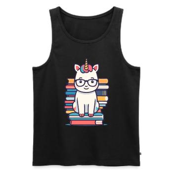 Einhorn Fantasie Geschichten Süßer Einhorn - Männer Premium Bio Tank Top - Schwarz - Vorne - Michal (187cm)