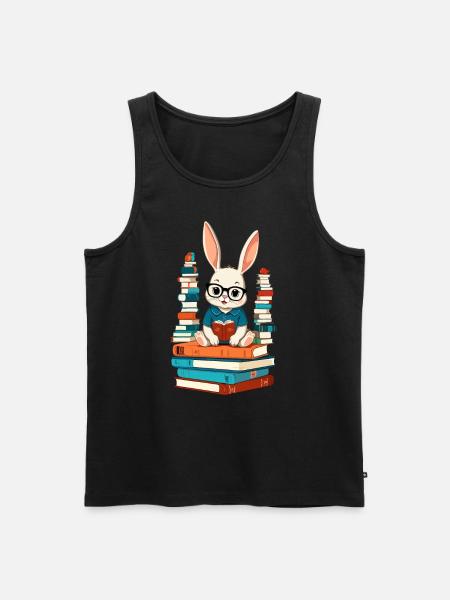Reading bunny Enthusiastic book lover - Men's Premium Organic Tank Top - black