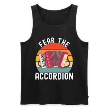 Accordéoniste Accordéoniste - Débardeur bio Premium Homme - noir - Devant - Michal (187cm)