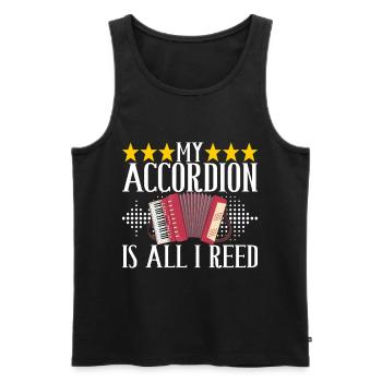 Accordéoniste Accordéoniste - Débardeur bio Premium Homme - noir - Devant - Michal (187cm)