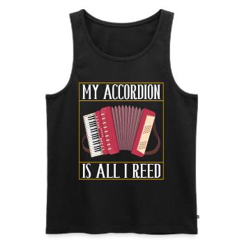 Accordéon Instrument Accordéoniste - Débardeur bio Premium Homme - noir - Devant - AI Model Male 178 light (178cm)