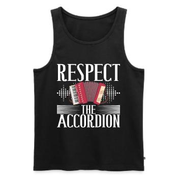 Accordéoniste Accordéoniste - Débardeur bio Premium Homme - noir - Devant - Michal (187cm)