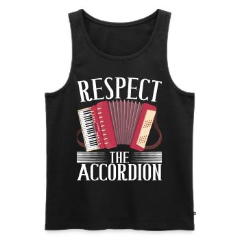 Accordéoniste Accordéoniste - Débardeur bio Premium Homme - noir - Devant - Michal (187cm)