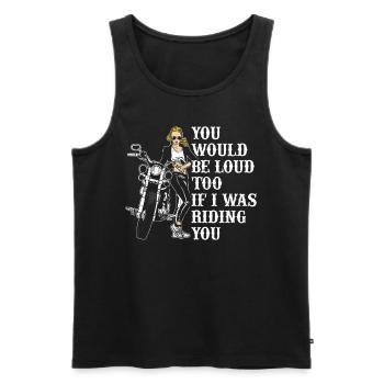 Freches Motorrad-t-shirt - Männer Premium Bio Tank Top - Schwarz - Vorne - AI Model Male 178 light (178cm)