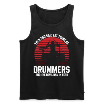 T-shirt Drummer’s Life Humour - Débardeur bio Premium Homme - noir - Devant - Michal (187cm)