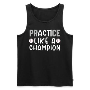 T-shirt de baseball motivant - Débardeur bio Premium Homme - noir - Devant - Michal (187cm)