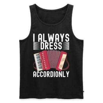 Accordéoniste Accordéoniste - Débardeur bio Premium Homme - noir - Devant - Michal (187cm)