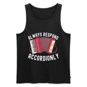 Accordéoniste Accordéoniste - Débardeur bio Premium Homme - noir - Devant - Michal (187cm)