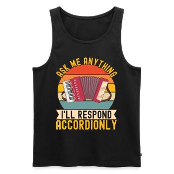Accordéoniste Accordéoniste - Débardeur bio Premium Homme - noir - Devant - Michal (187cm)