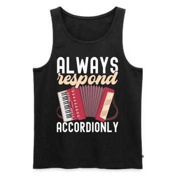 Accordéoniste Accordéoniste - Débardeur bio Premium Homme - noir - Devant - Michal (187cm)