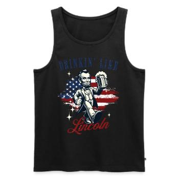 Drinkin' Like Lincoln Design rétro vintage - Débardeur bio Premium Homme - noir - Devant - Michal (187cm)