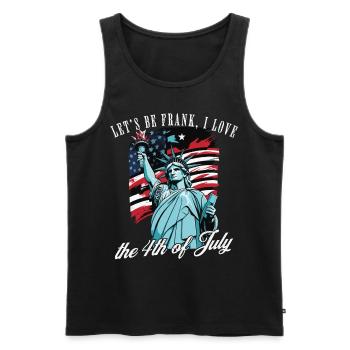 Drapeau américain de la Statue de la Liberté du 4 juillet - Débardeur bio Premium Homme - noir - Devant - Michal (187cm)