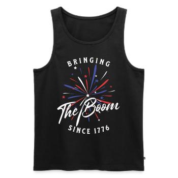 Brings the boom since 1776 retro vintage design - Men's Premium Organic Tank Top - black - Front - Michal (187cm)