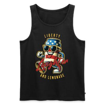 Liberty Laughter Limonade Retro Vintage Design - Männer Premium Bio Tank Top - Schwarz - Vorne - Michal (187cm)
