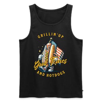 Good Time Hotdogs Lustiges Bbq-wortspiel Retro - Männer Premium Bio Tank Top - Schwarz - Vorne - Michal (187cm)