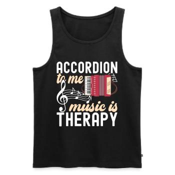Accordéoniste Accordéoniste - Débardeur bio Premium Homme - noir - Devant - Michal (187cm)