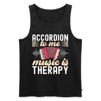 Accordéoniste Accordéoniste - Débardeur bio Premium Homme - noir - Devant - Michal (187cm)