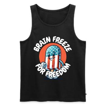 Brain Freeze Rétro Vintage Design Juillet Ice On - Débardeur bio Premium Homme - noir - Devant - AI Model Male 178 light (178cm)