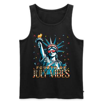 Ambiance du 4 juillet, célébrations de la Statue de la Liberté - Débardeur bio Premium Homme - noir - Devant - Michal (187cm)