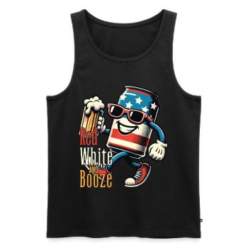 Rouge Blanc Alcool Rétro Vintage Design - Débardeur bio Premium Homme - noir - Devant - AI Model Male 178 light (178cm)