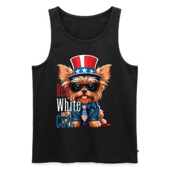 Yorkshire Terrier 4th of July Dog Lover - Men's Premium Organic Tank Top - black - Front - Michal (187cm)