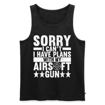 Airsoft Gun Airsoft Hobby - Men's Premium Organic Tank Top - black - Front - AI Model Male 178 light (178cm)