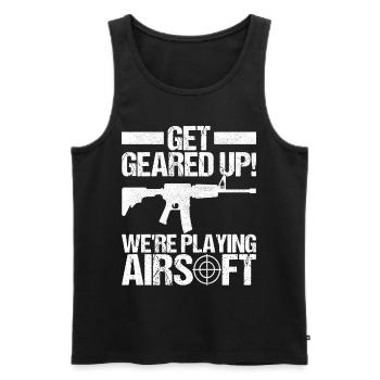 Airsoft Gun Airsoft Hobby - Men's Premium Organic Tank Top - black - Front - AI Model Male 178 light (178cm)
