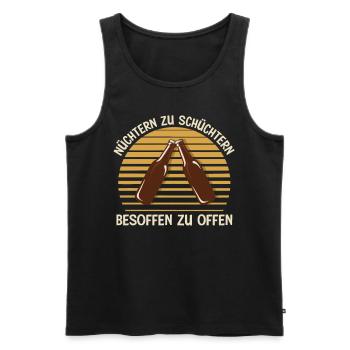 Shy Drunk Funny Tea - Men's Premium Organic Tank Top - black - Front - Michal (187cm)